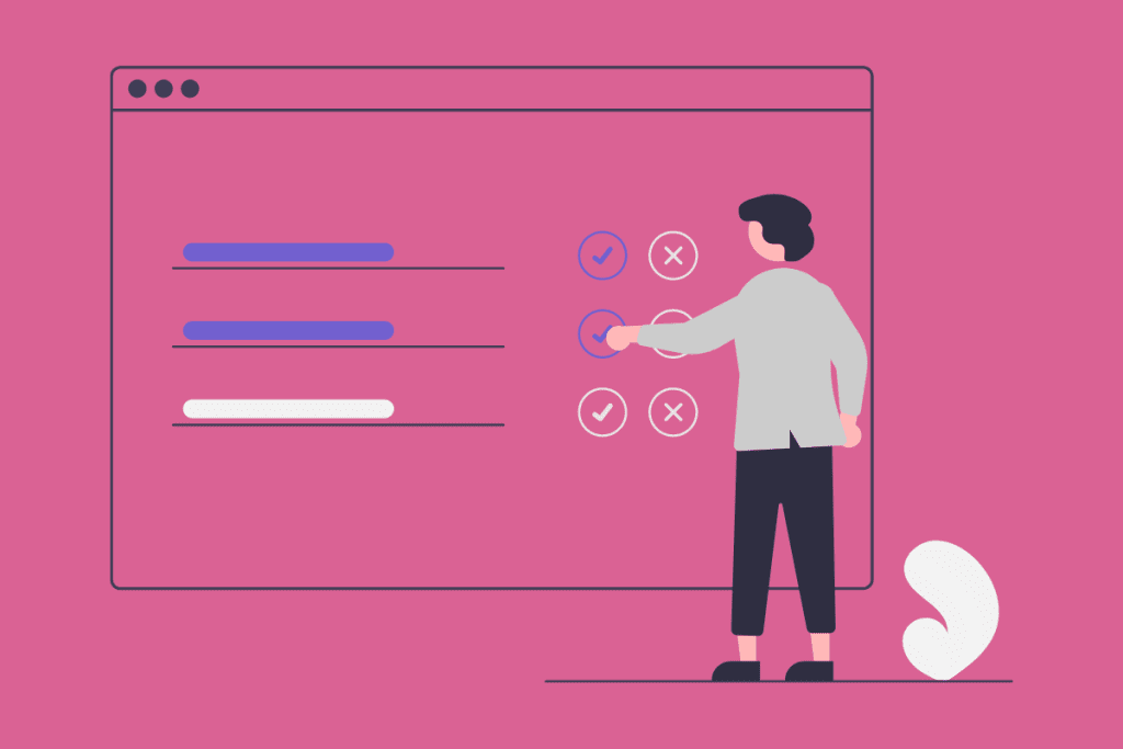 Why Better Requirements Management Leads to Better Cost Estimates - man ticking boxes on webpage